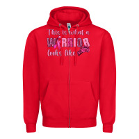 Red This Is What a Warrior Looks Like Zipper Hoodie - texasbilliewilder