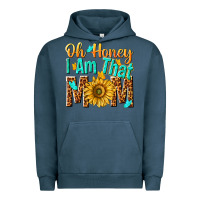 Pigment Midnight Navy oh honey i am that mom Urban Hoodie - NancyCooperArtShop