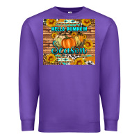 Purple hello pumpkin season tumbler Premium Sweatshirt - Artiststas