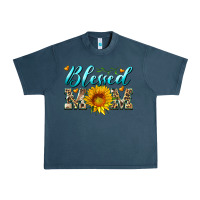 Midnight Navy blessed mom with sunflower Urban Heavy Tee - Artiststas