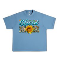 Pebble Blue blessed mom with sunflower Urban Heavy Tee - Artiststas