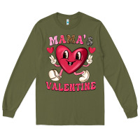 Army Green mamas valentine with cute heart Long Sleeve Tee - texasbilliewilder