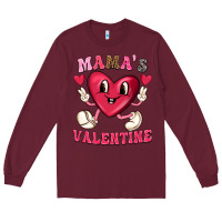 Burgundy mamas valentine with cute heart Long Sleeve Tee - texasbilliewilder