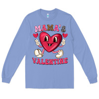 Colony Blue mamas valentine with cute heart Long Sleeve Tee - texasbilliewilder