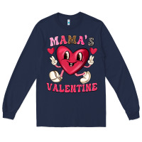 Navy mamas valentine with cute heart Long Sleeve Tee - texasbilliewilder