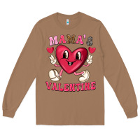 Mamas Valentine With Cute Heart Long Sleeve Tee | Teevron