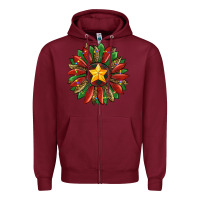 Burgundy christmas sunflower Zipper Hoodie - RanaPortraitStore