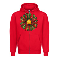 Red christmas sunflower Zipper Hoodie - RanaPortraitStore