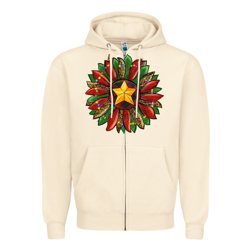 Christmas Sunflower Zipper Hoodie by RanaPortraitStore | Teevron