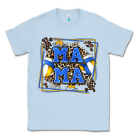 Dusty Blue volleyball mama with leopard Classic Tee - Zillion Design Studio