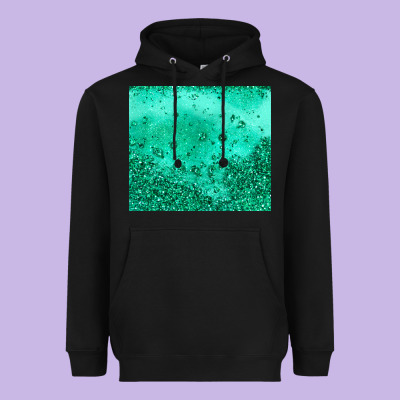 Green Glitter Heavyweight Hoodie Designed By Jahusdesignshop