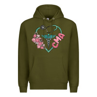 Army Green cma  heart Premium Hoodie - MaliasSmallBusiness