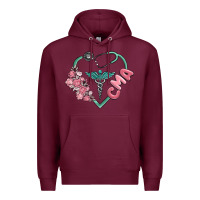 Burgundy cma  heart Premium Hoodie - MaliasSmallBusiness