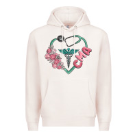 Pale Pink cma  heart Premium Hoodie - MaliasSmallBusiness