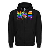 Black peace love equality Zipper Hoodie - Zillion Design Studio