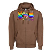 Chestnut peace love equality Zipper Hoodie - Zillion Design Studio