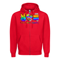 Red peace love equality Zipper Hoodie - Zillion Design Studio