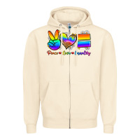 Sandshell peace love equality Zipper Hoodie - Zillion Design Studio