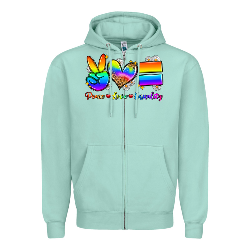 Peace Love Equality Zipper Hoodie by Zillion Design Studio | Teevron