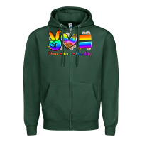 Sports Green peace love equality Zipper Hoodie - Zillion Design Studio