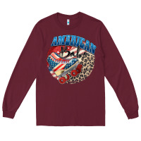 Burgundy American babe Long Sleeve Tee - Zillion Design Studio