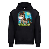 Black little cute horse Urban Hoodie - NancyCooperArtShop