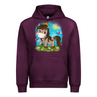 Mauve Wine little cute horse Urban Hoodie - NancyCooperArtShop