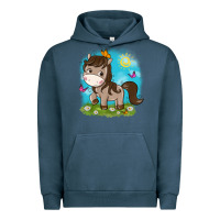 Pigment Midnight Navy little cute horse Urban Hoodie - NancyCooperArtShop