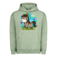 Pigment Oil Green little cute horse Urban Hoodie - NancyCooperArtShop