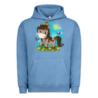 Pigment Pebble Blue little cute horse Urban Hoodie - NancyCooperArtShop