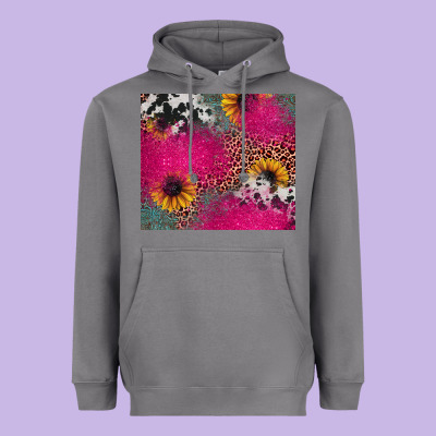 Pink Glitter Leopard Cowhide Heavyweight Hoodie Designed By Jahusdesignshop