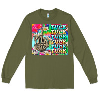 Army Green fuck everything skeletons Long Sleeve Tee - AdoDesignShop