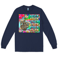 Navy fuck everything skeletons Long Sleeve Tee - AdoDesignShop