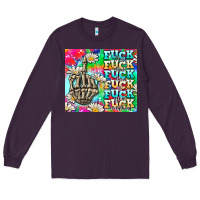 Plum fuck everything skeletons Long Sleeve Tee - AdoDesignShop