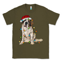 Army Green saint bernard with christmas lights Classic Tee - RanaPortraitStore