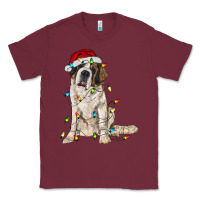 Burgundy saint bernard with christmas lights Classic Tee - RanaPortraitStore