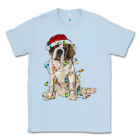 Dusty Blue saint bernard with christmas lights Classic Tee - RanaPortraitStore