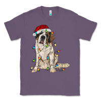 Lavender saint bernard with christmas lights Classic Tee - RanaPortraitStore