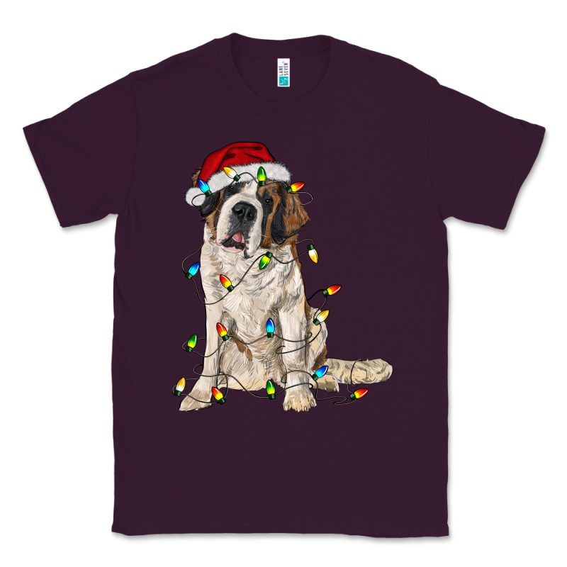 Saint Bernard With Christmas Lights Classic Tee by RanaPortraitStore | Teevron