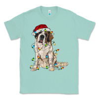 Seafoam saint bernard with christmas lights Classic Tee - RanaPortraitStore