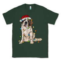 Sports Green saint bernard with christmas lights Classic Tee - RanaPortraitStore