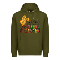 Army Green never understimate the power of a black woman Premium Hoodie - MaliasSmallBusiness
