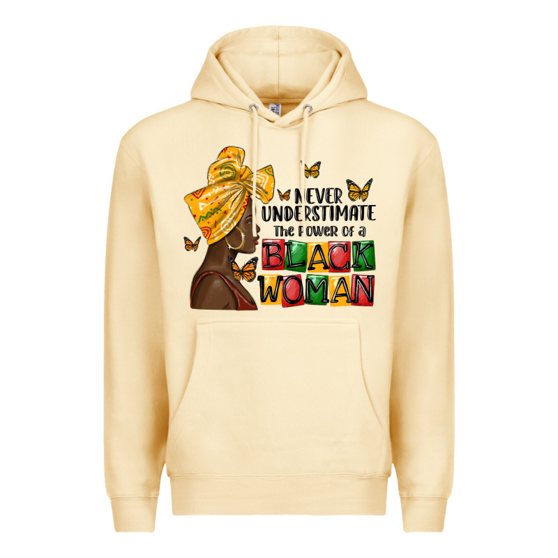 Never Understimate The Power Of A Black Woman Premium Hoodie by MaliasSmallBusiness | Teevron