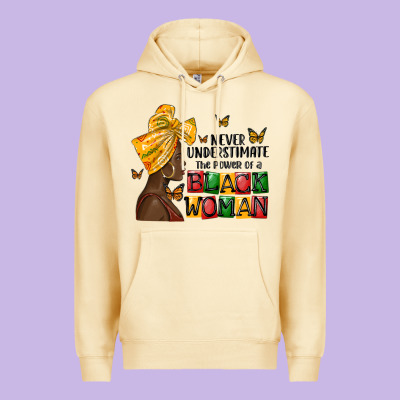 Never Understimate The Power Of A Black Woman Premium Hoodie Designed By Maliassmallbusiness