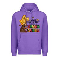 Purple never understimate the power of a black woman Premium Hoodie - MaliasSmallBusiness
