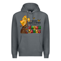 Rock never understimate the power of a black woman Premium Hoodie - MaliasSmallBusiness