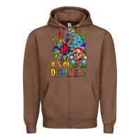 Chestnut it's ok to be different autism gnome Zipper Hoodie - Zillion Design Studio