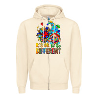 Sandshell it's ok to be different autism gnome Zipper Hoodie - Zillion Design Studio