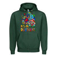 Sports Green it's ok to be different autism gnome Zipper Hoodie - Zillion Design Studio