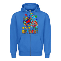 True Royal it's ok to be different autism gnome Zipper Hoodie - Zillion Design Studio